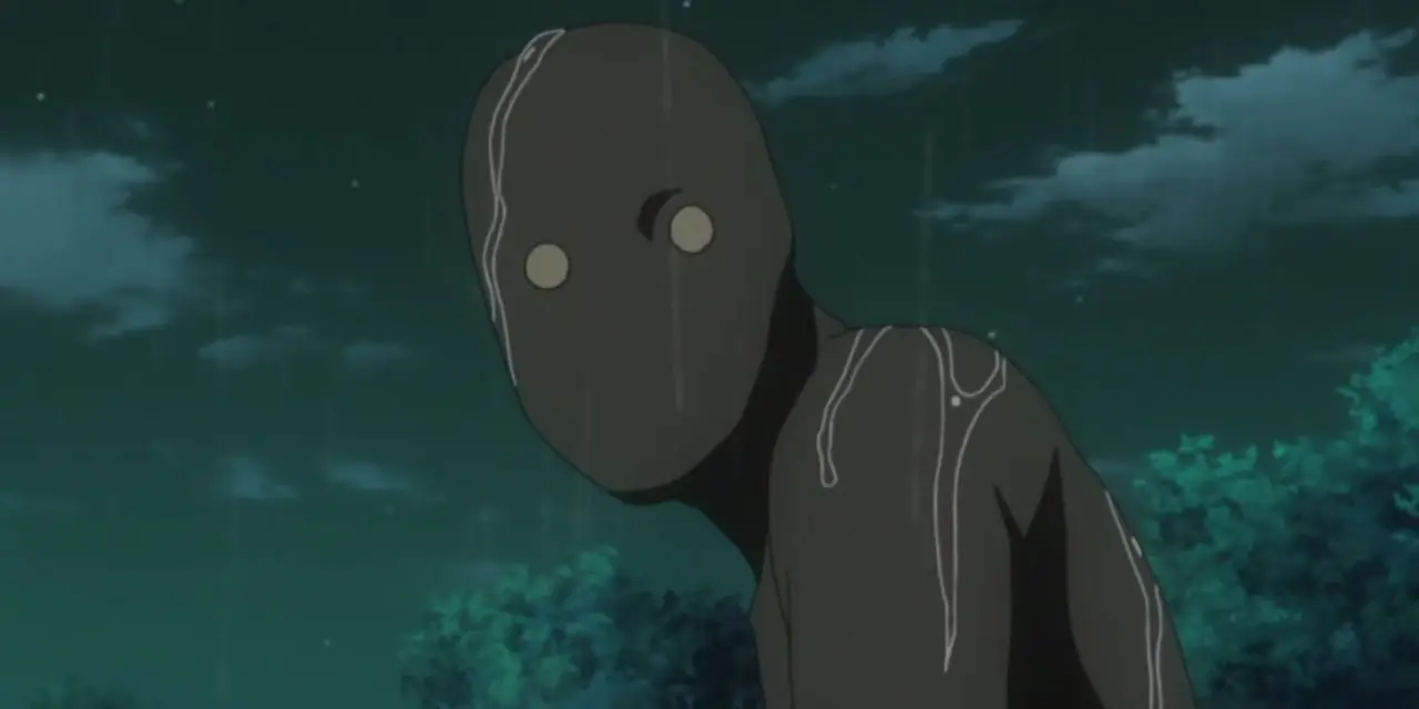 Black Zetsu avslører sin fysiske form etter Kaguyas nederlag i et tilbakeblikk fra Naruto: Shippuden. Black Zetsu avslører sin fysiske form etter Kaguyas nederlag i et tilbakeblikk fra Naruto: Shippuden.
