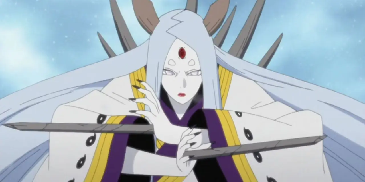 Onoki, Kaguya Otsutsuk og Danzo stirrer alle ned fiendene sine i Naruto: Shippuden