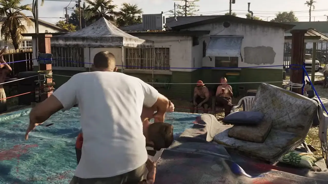 gta 6 lucha en el patio trasero